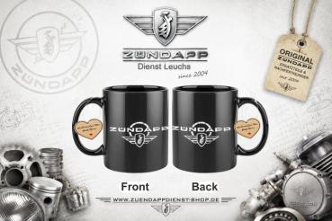 Preview: ZÜNDAPP Tasse – Schwarz Edles Design mit dem ikonischen Zündapp Emblem auf beiden Seiten